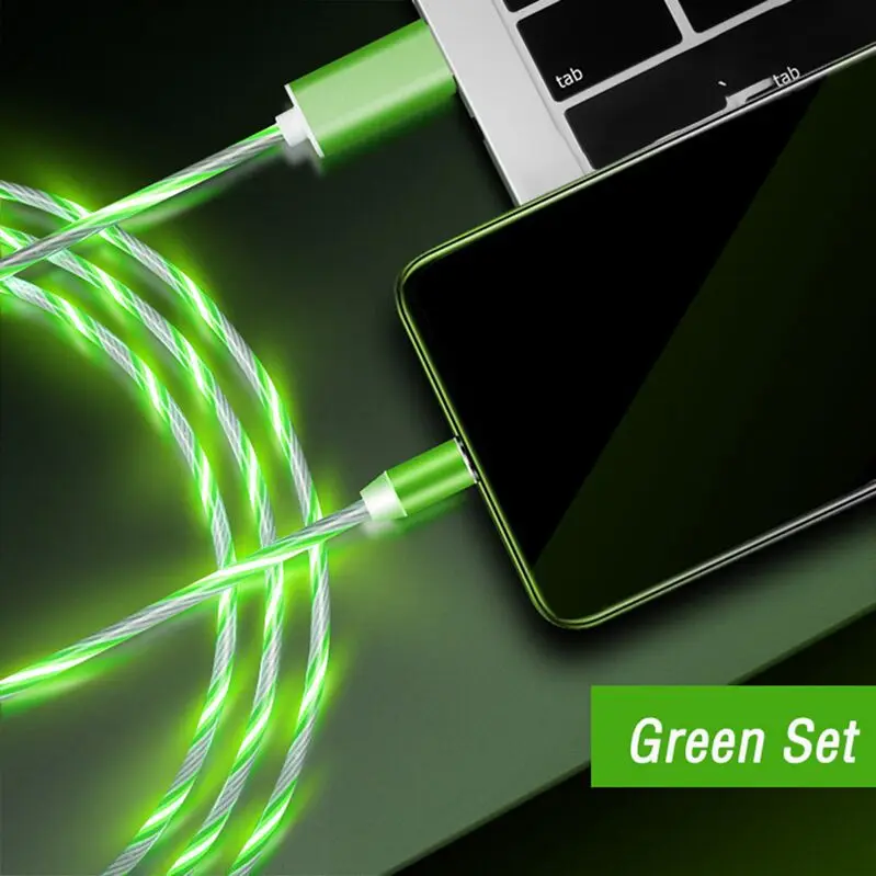 Green Set Lu mi nous Магнитный mi cro Usb type C зарядный кабель провод шнур для Xiaomi mi 9T красный mi Note 8 7 Pro huawei кабель для мобильного телефона - Цвет: Green Set