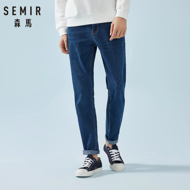 SEMIR мужские облегающие джинсы из потертой джинсовой ткани с карманом зауженные