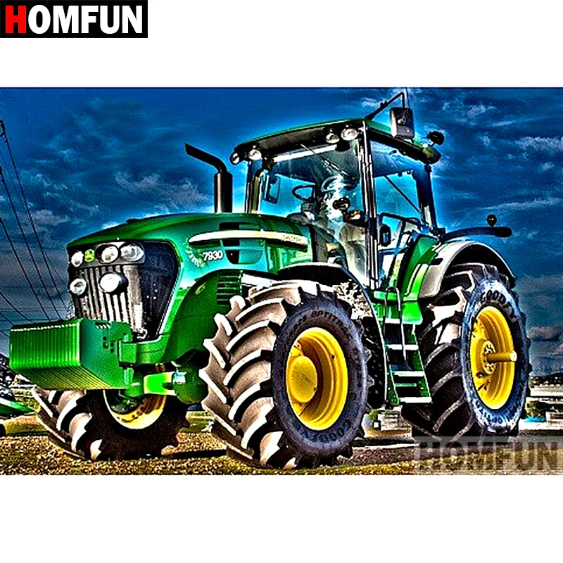 Алмазная живопись HOMFUN A07491 картина тракторный пейзаж с полными