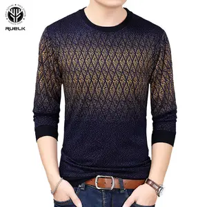 Мужские свитера в полоску с v-образным вырезом, теплые Облегающие джемперы в Корейском стиле на осень, повседневная мужская одежда, 2019