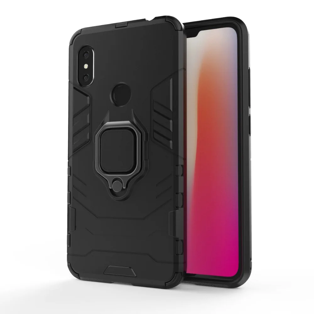 Роскошное кольцо Броня чехол для Xiaomi Redmi Note5/Note 6 с магнитной защитой от падения