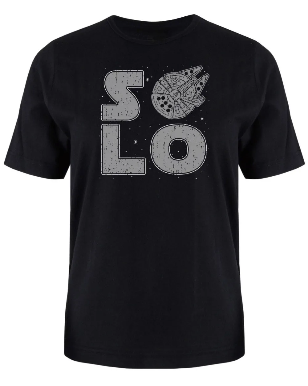 Мужские однотонные футболки с логотипом Han Solo Millennium Falcon 2019 | Мужская одежда
