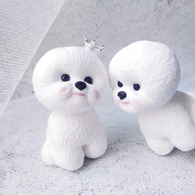 3D супер милый Bichon Frise собака силиконовая форма Lucky dog DIY глиняные инструменты Мыло автомобиль ароматерапия гипсовая декоративная Смола форма