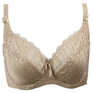 Beige Plusgalpret 34D 34DD 34E 36D 36DD 36E 38D 38DD 38E 40D 40DD 40E 42D 42DD 42E 44D 44E размера плюс без подкладки кружевные бюстгальтеры - Цвет: Beige