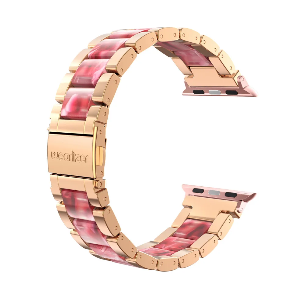 RGoldPink Ремешок Wearlizer для Apple Watch 38 мм 40 мм 42 мм 44 мм iWatch металлический сменный ремешок из нержавеющей стали для Apple Watch Series 5 4 3 2 1 - Цвет ремешка: RGoldPink