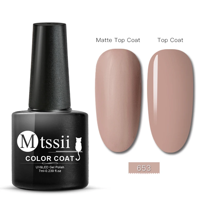 Mtssii 7ml Gel Nail Polish Matte Color Soak Off Matte Top Coat Nail Art Gel Varnish Manicure lacquer Semi Permanent Nail Gel - Color: FFW2380