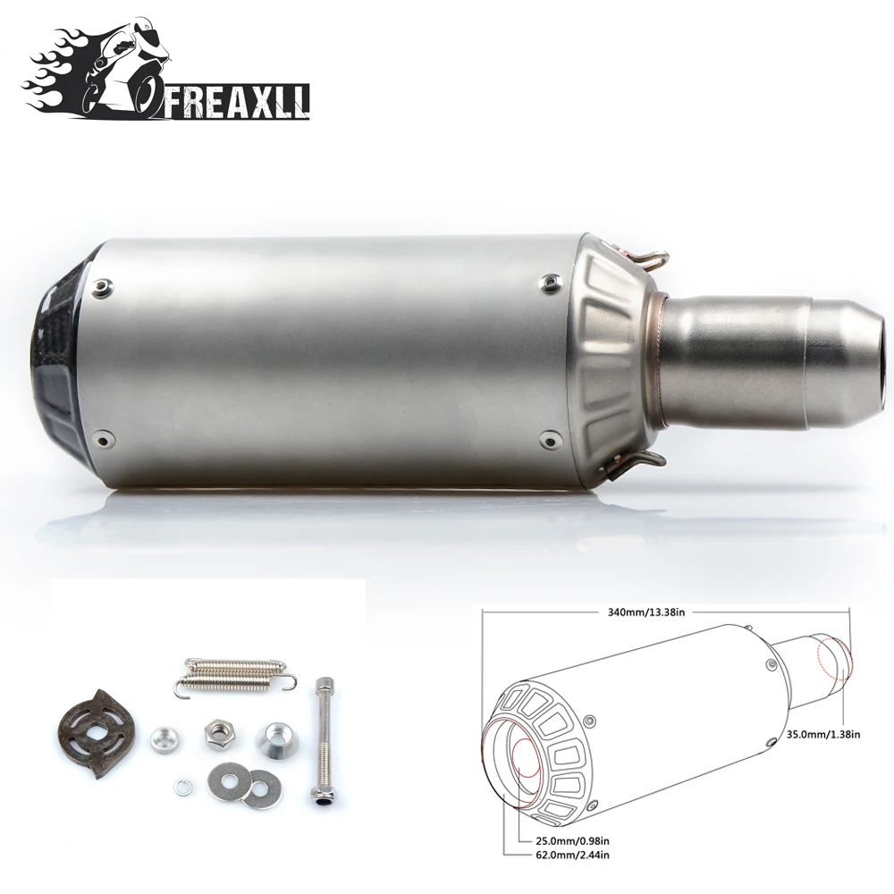 

36-51 мм Универсальный мотоцикл выхлопные Углеродные выхлопные трубы мотоцикл глушитель для Yamaha MT09 Suzuki Kawasaki Z 800 BMW