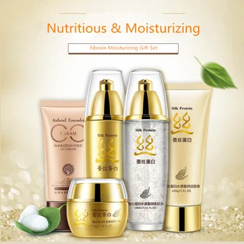Silk Protein Face Care Skin Makeup Set,Fashion Cosmetics Kit,Moist Concealer Essence Cream, Repair Cream,Liquid Fundation Cream Other Image