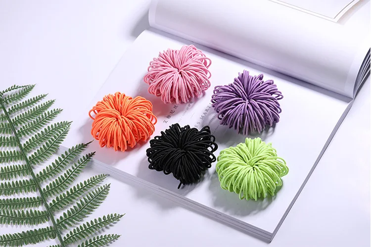 New 100PCS/Lot Girls Candy Colors Nylon 3CM Rubber Bands Children Safe Elastic Hair Ponytail Holder Kids Accessories | Детская одежда и