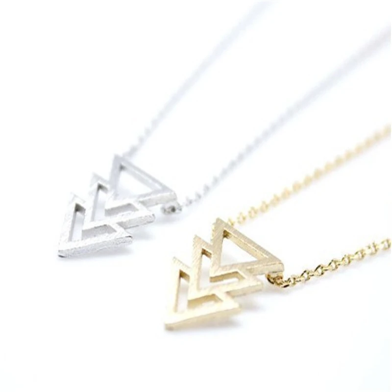 Модный простой 3 треугольный кулон цепочка для ключицы треугольное ожерелье