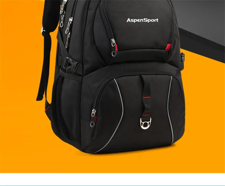 Aspensport, высококачественный деловой рюкзак для ноутбука, мужские сумки 15,6 дюймов, большая вместительность, модные дорожные рюкзаки, черная сумка