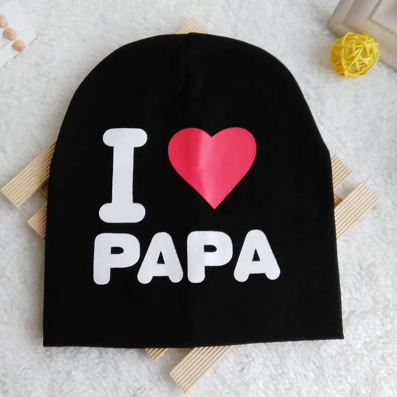 05 1 шт., Детская Хлопковая Шапка-бини I LOVE PAPA/MAMA, милая теплая шапка с буквенным принтом для новорожденных детей, детская Шапка-бини s - Цвет: 05