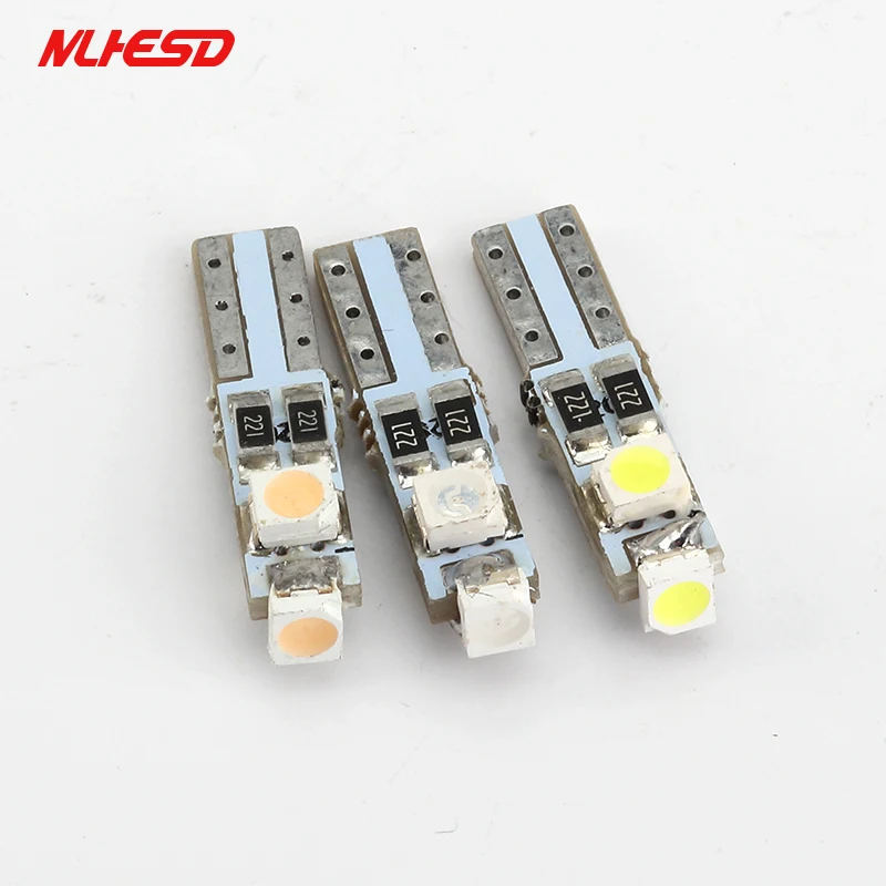 10 шт. авто светодиодный T5 3SMD 3528 1210 Клин светильник лампы 3 Индикаторы приборной