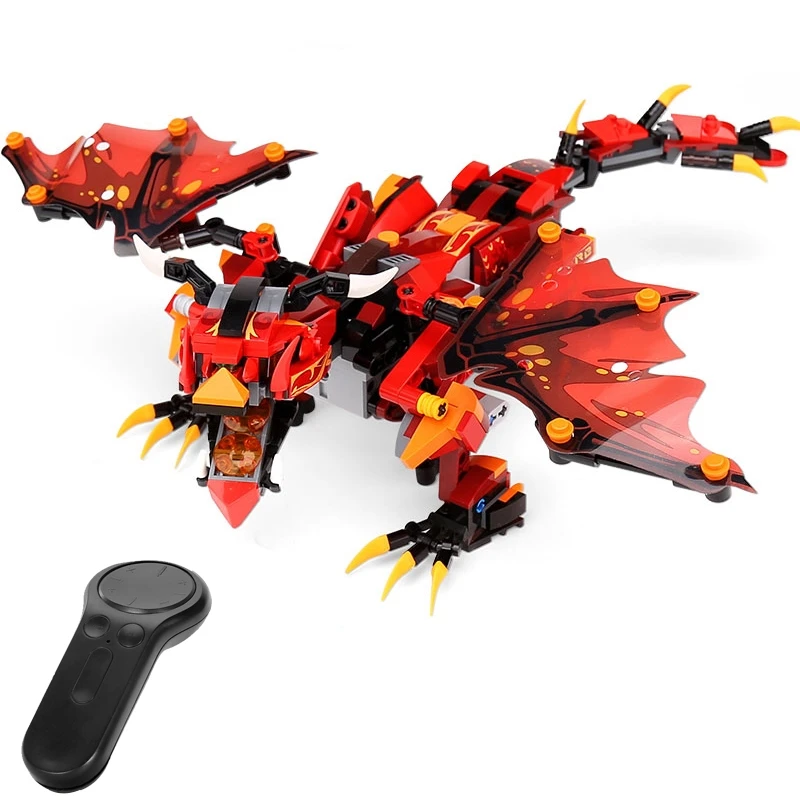 Робот Игрушки для детей RC Dragon Рождественский подарок блок дистанционного управления ниндзя Дракон рыцарь робот для детей игрушки для мальчиков