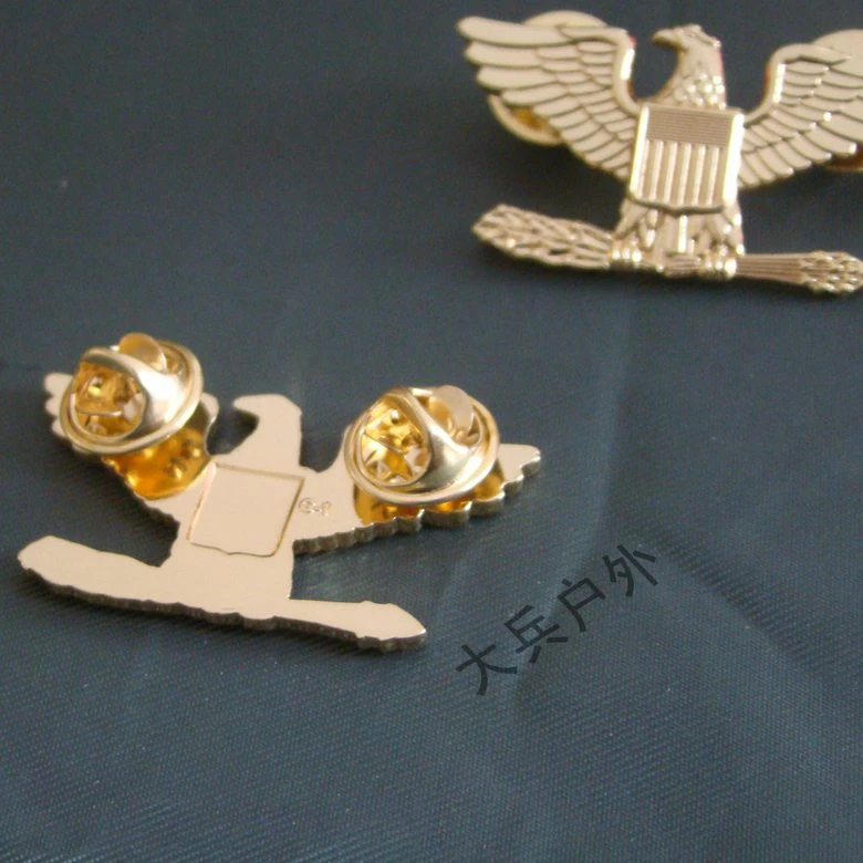 Пара WWII США полковника Орел боевой птица устройство PIN INSIGNIA и золотым значком мир