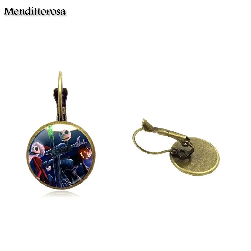 Серьги клипсы Mendittorosa Кошмар перед Рождеством из бронзы/серебра/золота серьги