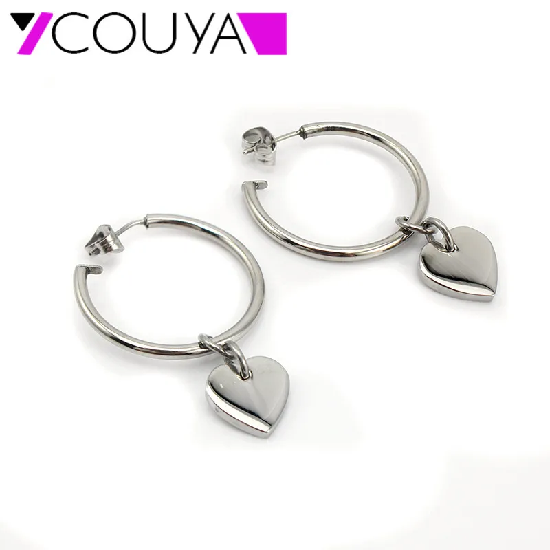 2017 New Design Fashion Prevent allergy Steel Stud Earrings women Cute Heart Charms Tag round | Украшения и аксессуары