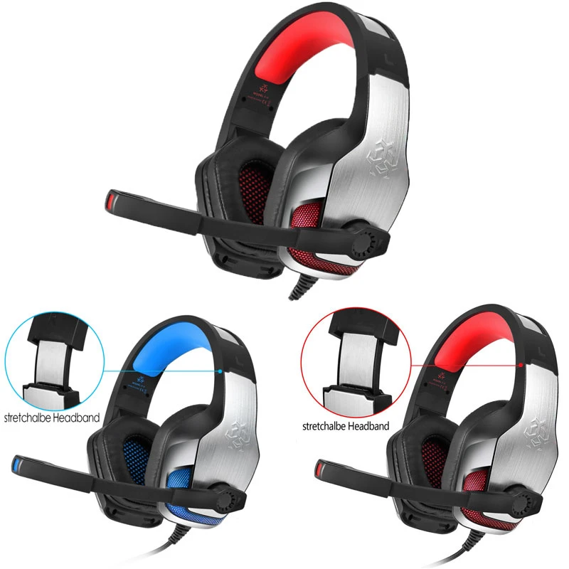 K1-B Игровые наушники Kotion EACH G2000 глубокий бас стерео Wit Mic светодиодный свет для PC Gamer& торговля; Новинка; удобная при ношении