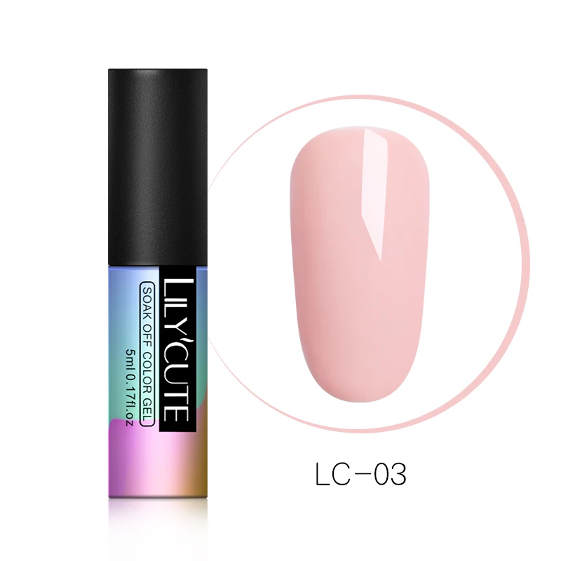 LC-03 LILYCUTE, 5 мл, серый, коричневый, кофейный цвет, Гель-лак, замачиваемый, УФ, чистый цветной гель для ногтей, лак для ногтей, долговечный Гель-лак для ногтей - Цвет: LC-03
