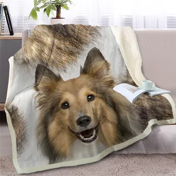 BlessLiving French Bulldog Sherpa Blanket on Bed Animal Dog Throw Blanket for Adult Brown Gray Bedding mantas para cama 150x200 3
