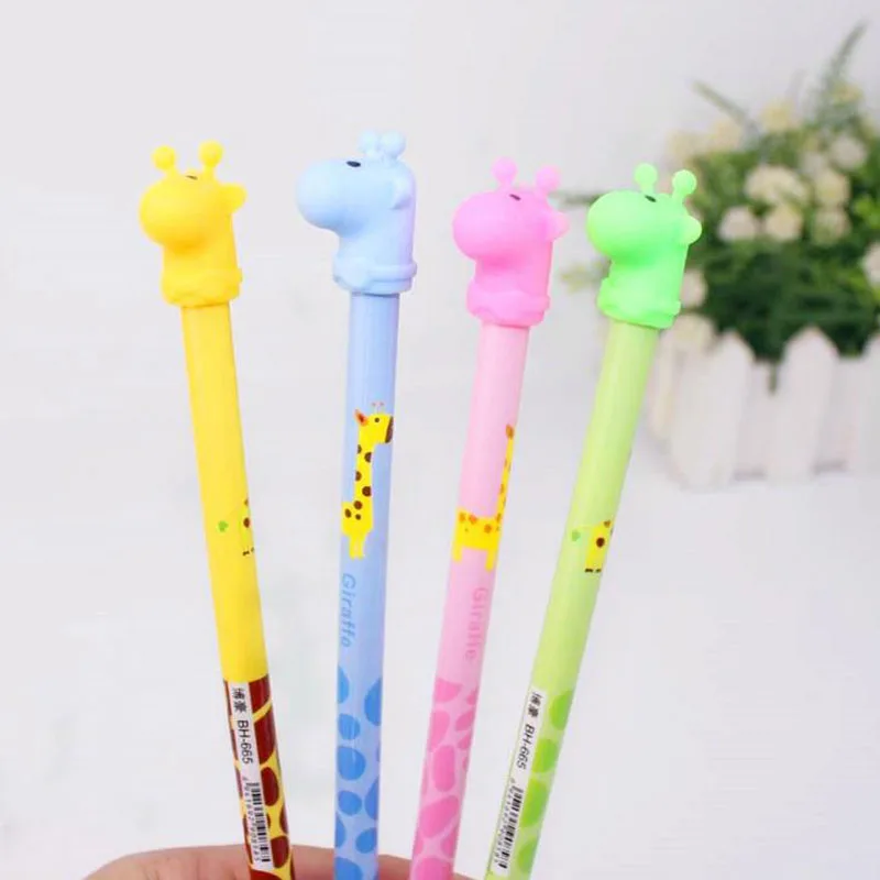 4 шт. каваи Жираф стираемый мультфильм животных гелевые ручки материал