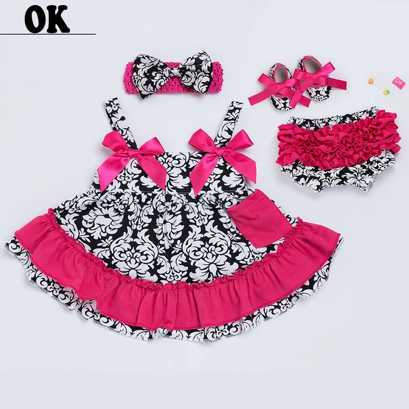 

Newborn Girl Dresses Cute Spring/Summer Baby Girl Bow Bud Dress for Girl Cotton Print Floral Sleeveless Baby Girl Sets