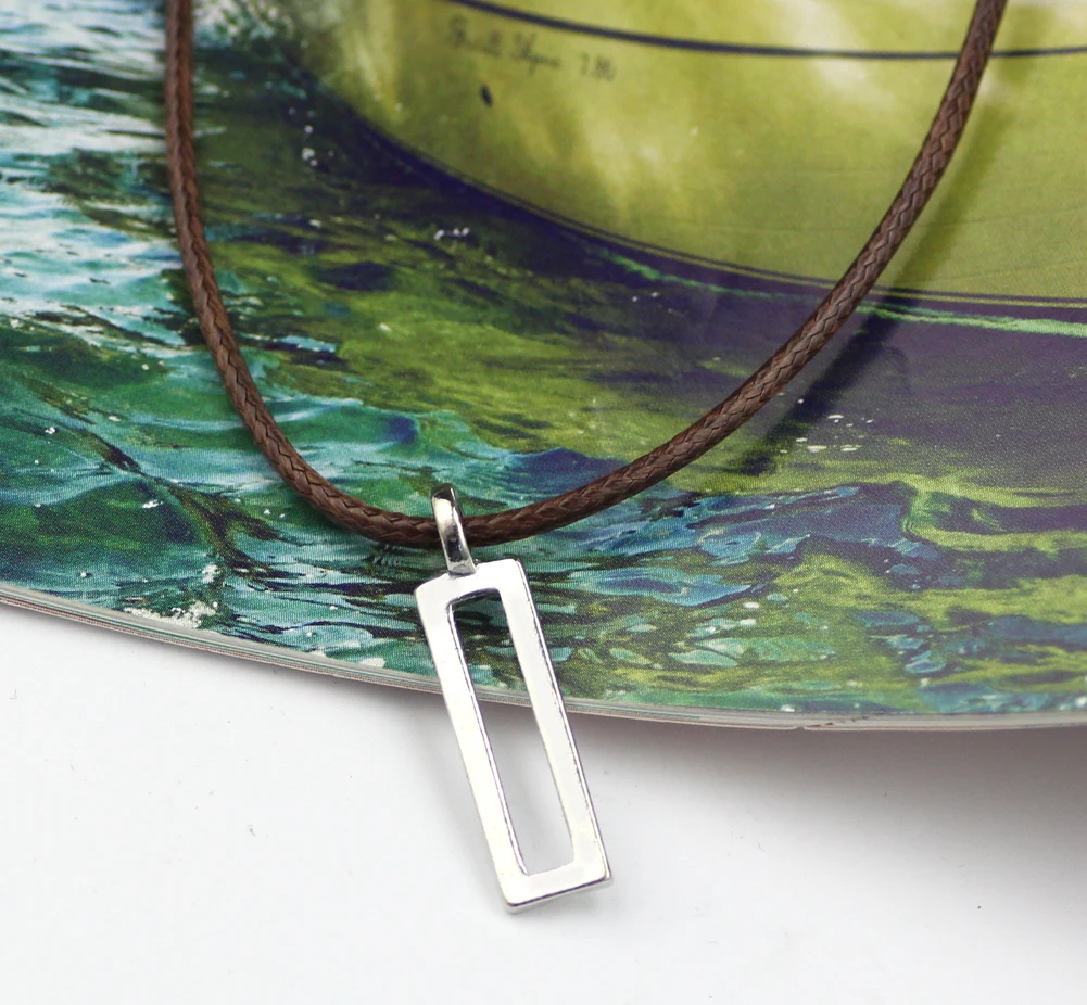 Женская серебряная Геометрическая прямоугольная подвеска с открытым каркасом