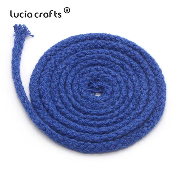 C10 Dark blue 5m Lucia crafts, 5 м/22 м, разноцветные хлопковые шнуры, плетеная веревка, декоративный шнурок, шнурок, DIY, аксессуары для дома ручной работы W0210 - Цвет: C10 Dark blue 5m