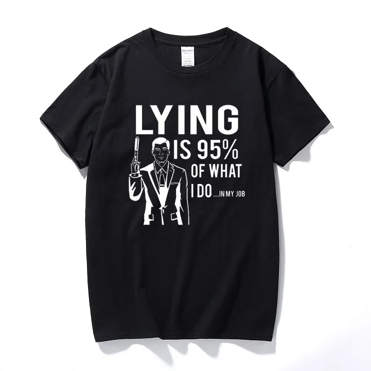 Забавная футболка с надписью Lying Is What I Do забавная в стиле ретро archer spying шутка cia