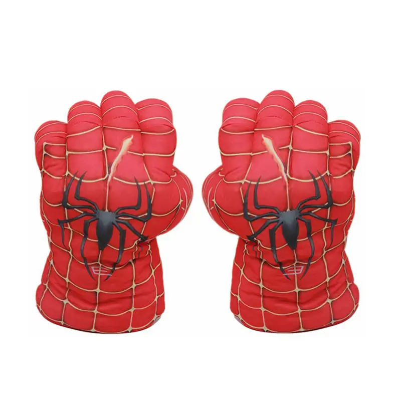 1 pair Мстители плюшевые Халк перчатки 25 см мягкие Peluche чучела Marvel Человек Паук фигура Халк Руки Аниме Фигурки игрушки для детей - Цвет: 1 pair