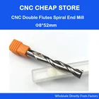 Фреза твердосплавная с двумя канавками, 8 мм, 1 шт.