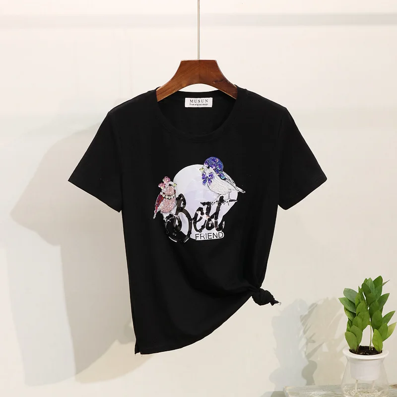 Новинка 2019 летняя футболка женские топы модные футболки с короткими рукавами и