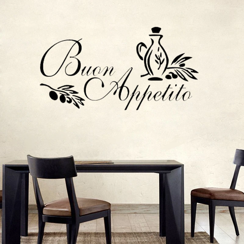 B1 BUON APPETITO стикер для настенного искусства итальянская Цитата кухонная наклейка