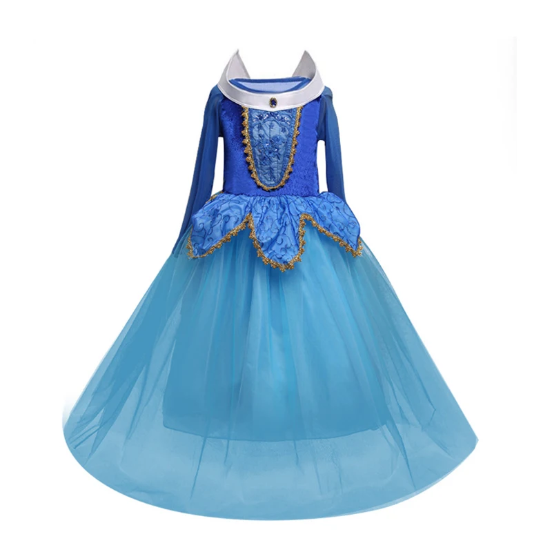 

Girls Dress Sleeping Beauty Princess dress Children Long Sleeve Clothes Aurora Halloween Costume Cosplay Party free shipping