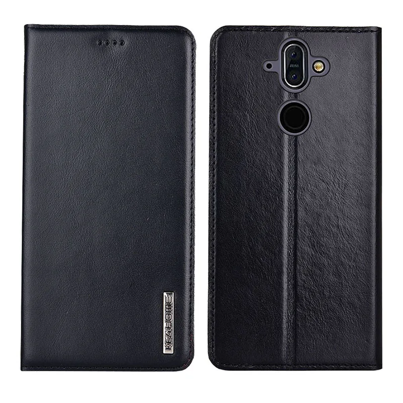 Для Nokia 8 Sirocco Чехол Флип Натуральная кожа мягкая кремния задняя крышка для