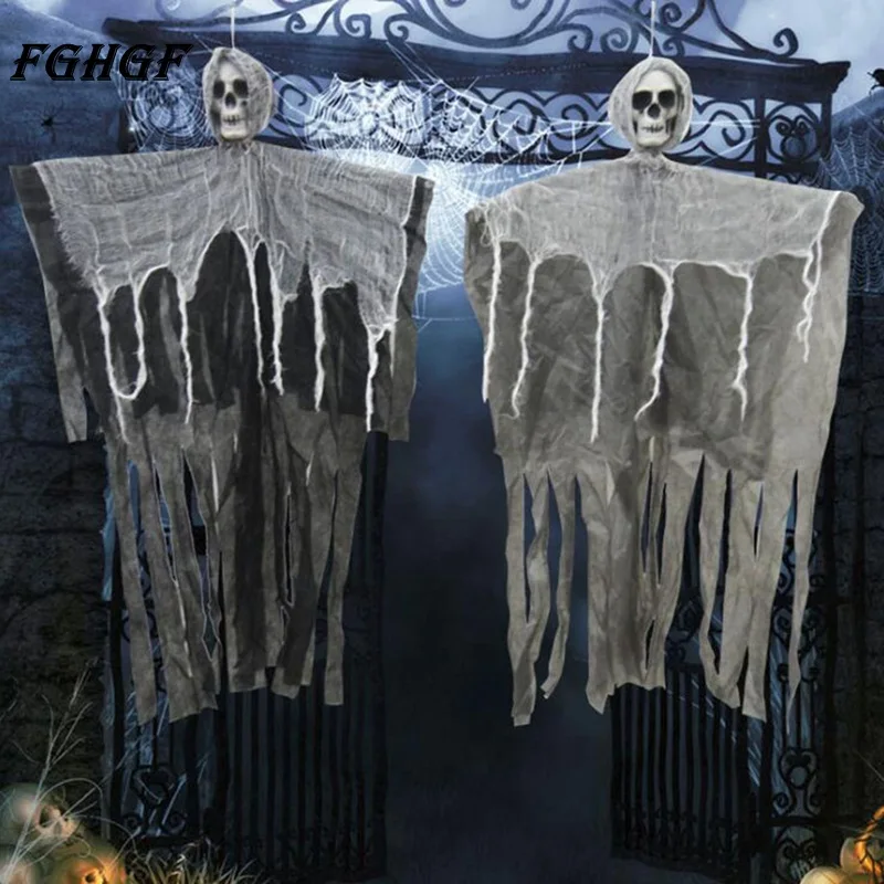 FGHGF Хэллоуин висит призрак дом с привидениями Grim Reaper ужас реквизит Главная Дверь