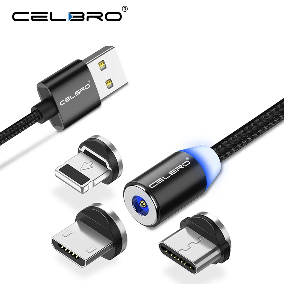 Магнитный кабель 2A Micro USB Type C для Huawei Разъем зарядный мобильный телефон 1 м 2