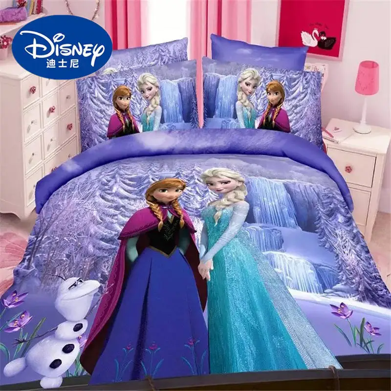 Frozen elsa anna-8 Комплект постельного белья с принтом "Холодное сердце" для детей и девочек, пододеяльник с изображением принцесс Эльзы и Анны, наволочка - Цвет: Frozen elsa anna-8
