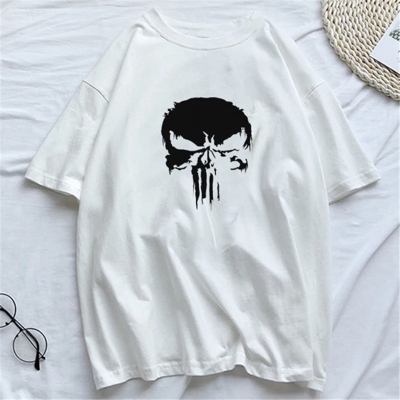 Harajuku Эстетическая футболка Женская Хлопок 2019 Каратель Модные женские футболки