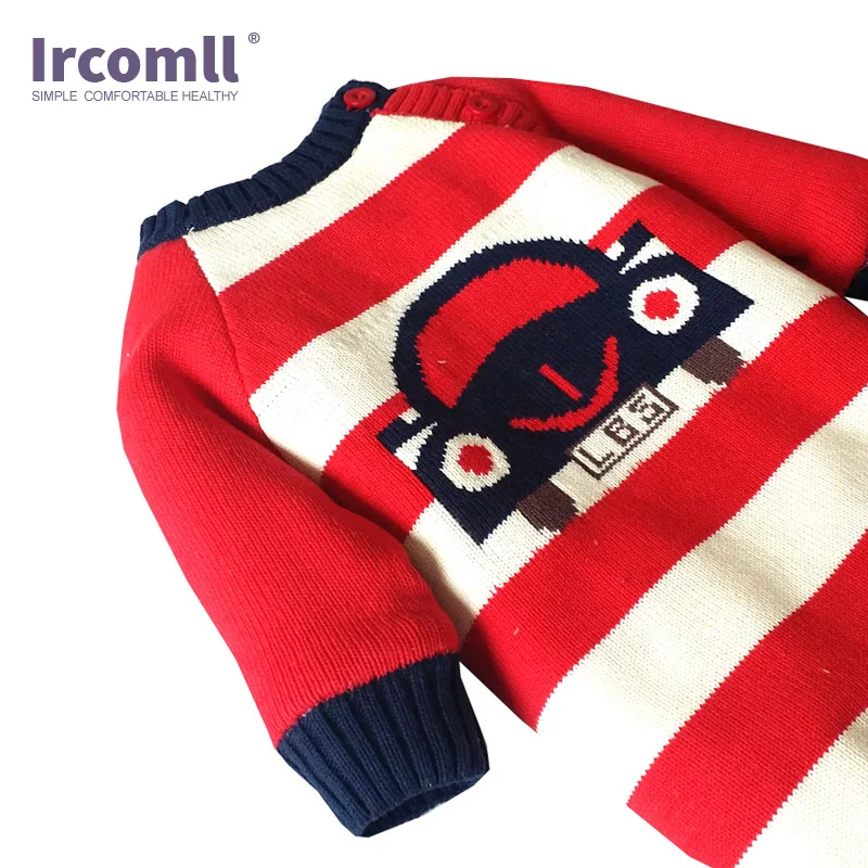 Ircomll теплый флисовый Детский комбинезон для новорожденных вязаный свитер