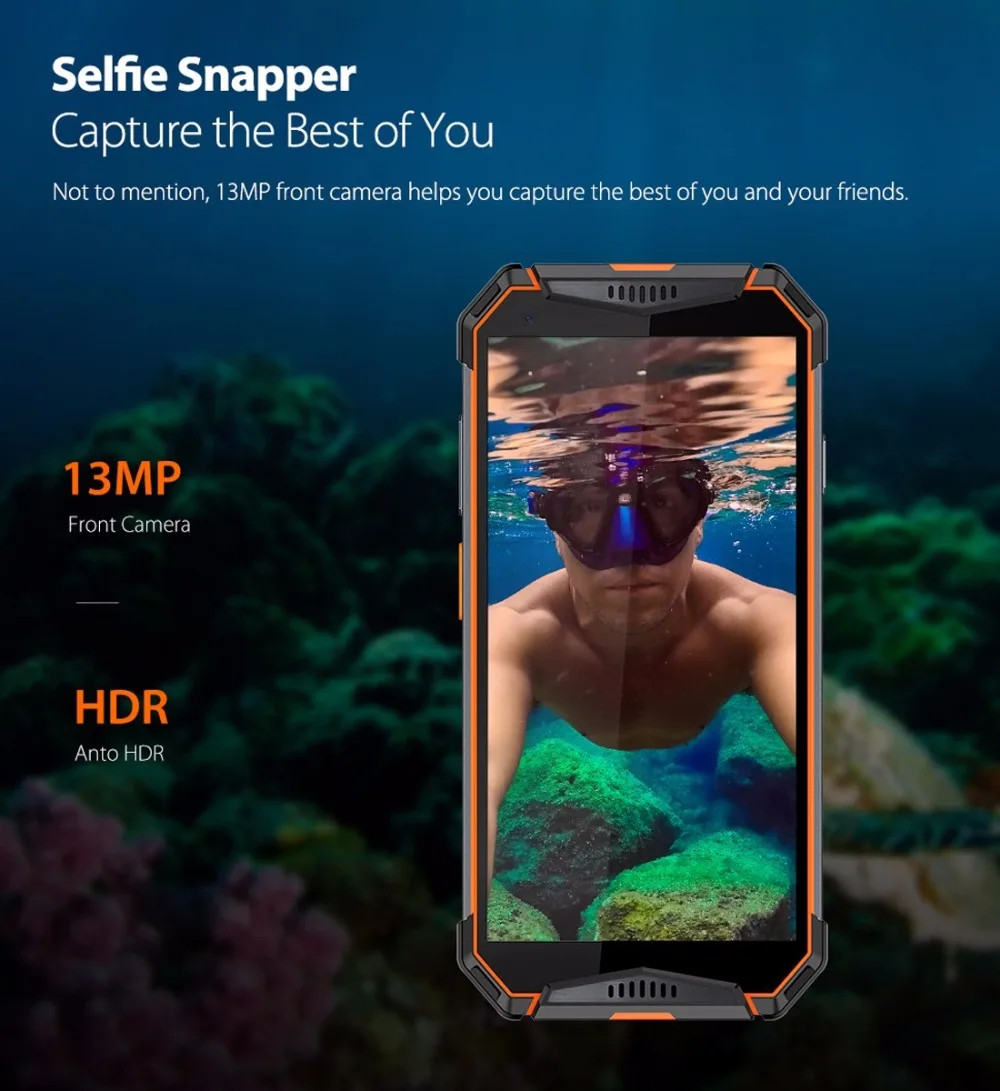 Ulefone Armor 3 IP68 водонепроницаемый мобильный телефон Android 8,1 5," FHD+ Восьмиядерный 4 Гб+ 64 Гб 21 МП 10030 мАч глобальная версия смартфона