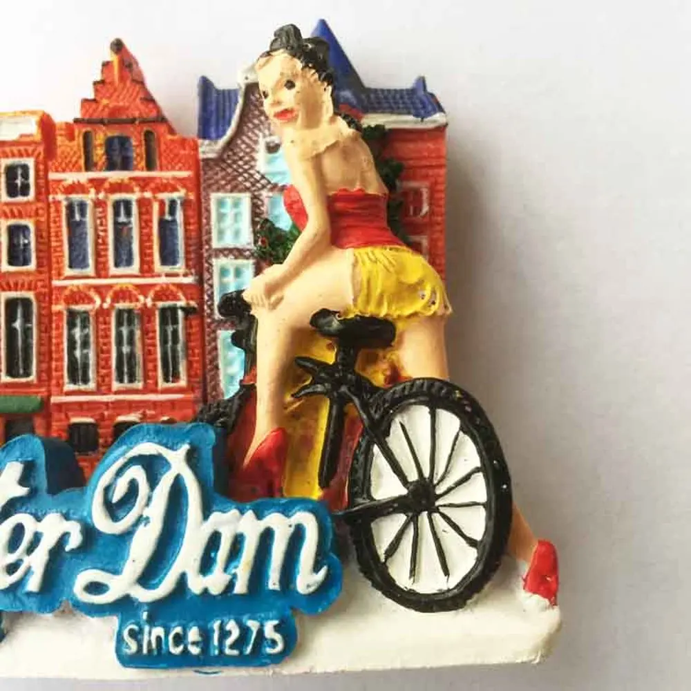 1Pcs Handmade Painted Netherlands Amsterdam 3D Fridge Magnet Holland Tourism Souvenirs Collection Refrigerator Magnetic Stickers | Дом и сад