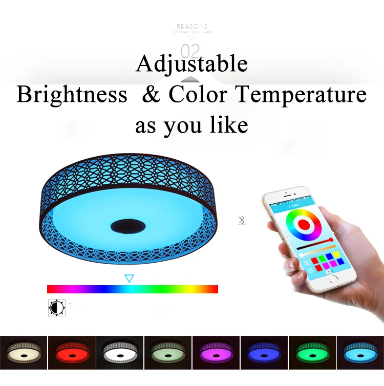 RGB современный светодиодный потолочный светильник с Bluetooth APP управление Цвет