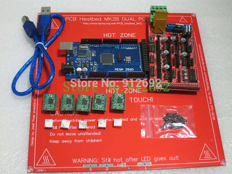 1 шт. MEGA 2560 R3 для Arduino + ПЛАТФОРМЫ 1.4 контроллер 5 A4988 шагового модуль драйвера