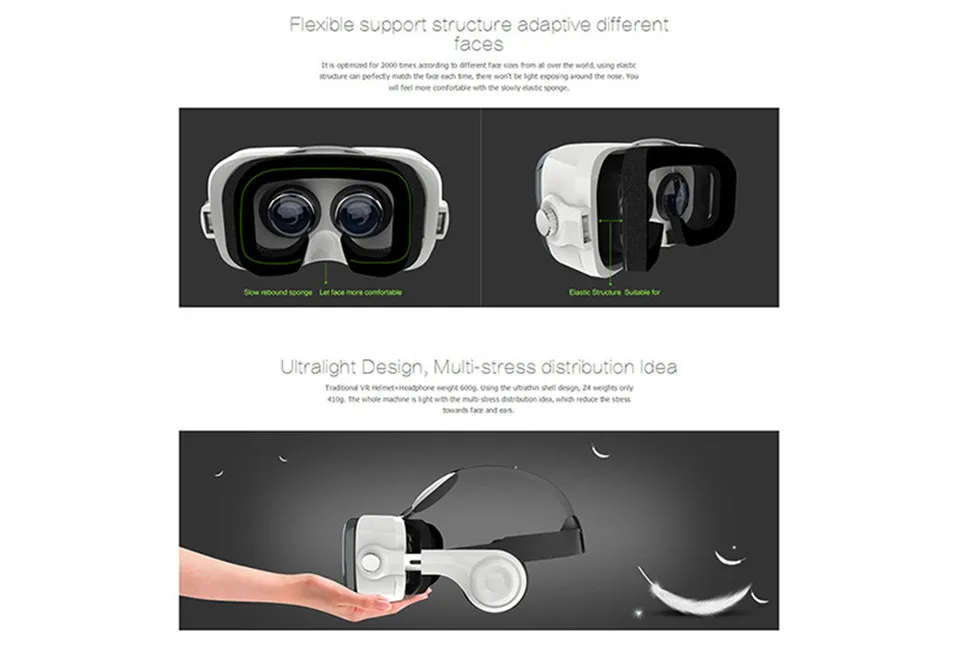 BOBO VR Z4 кожаный 3D картонный шлем виртуальной реальности очки VR очки гарнитура наушники коробка 2 для 4-6 'смартфонов