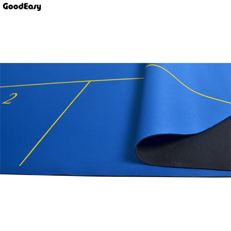 Поворотный набор для покера 10 игроков резиновый квадратный синий коврик