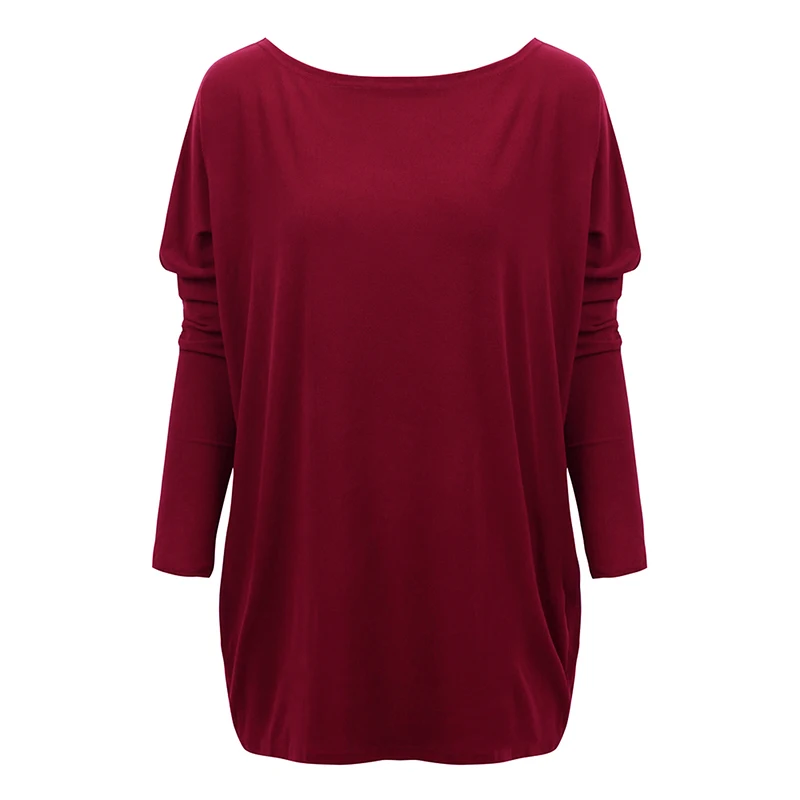 Женская свободная футболка Romacci с круглым вырезом рукавами летучая мышь и