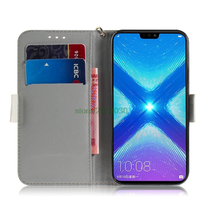 Для huawei HONOR 8X X8 JSN-L22 JSN-L21 случае 3D милые панды кошка кожа флип Бумажник чехол для телефона для Honor 8 X JSN L21 L22 L23 крышка