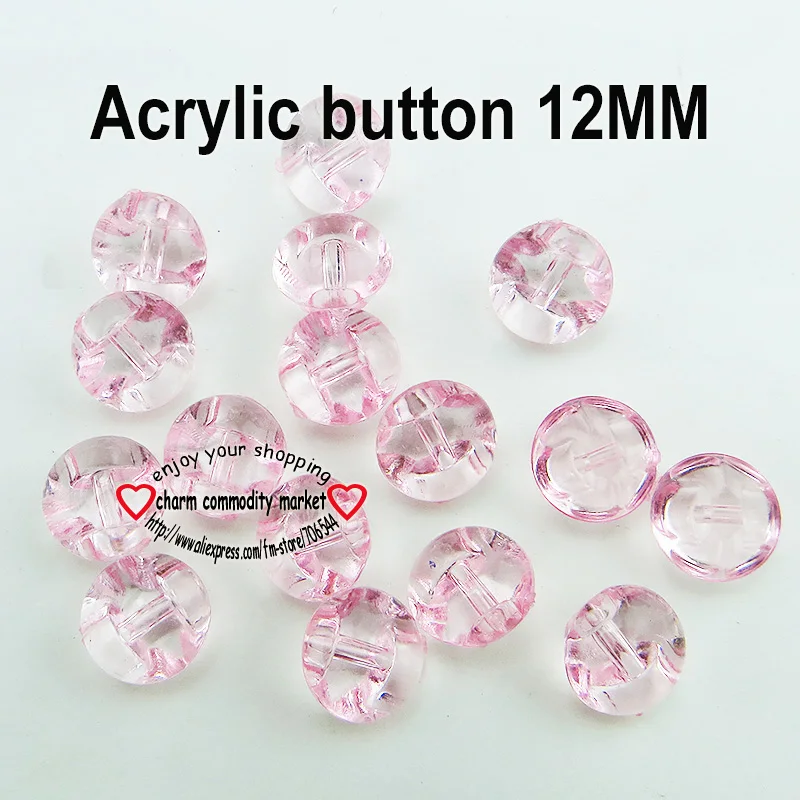 100 шт 12 мм Розовый Окрашенные Акриловые пуговицы пальто сапоги швейная одежда