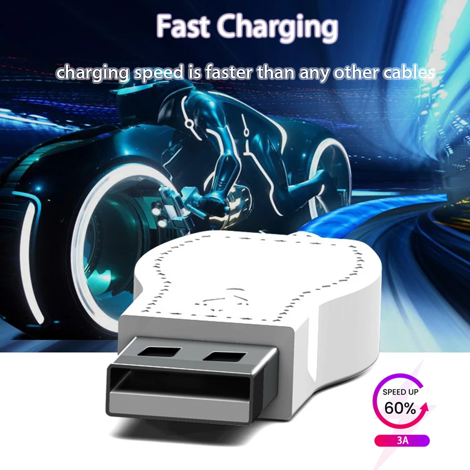 Светодиодный светящийся поток данных Usb зарядное устройство type C/mi cro Usb/8 контактный кабель для зарядки для samsung Note 10 s10 s9 Xiaomi mi 9 зарядный провод шнур